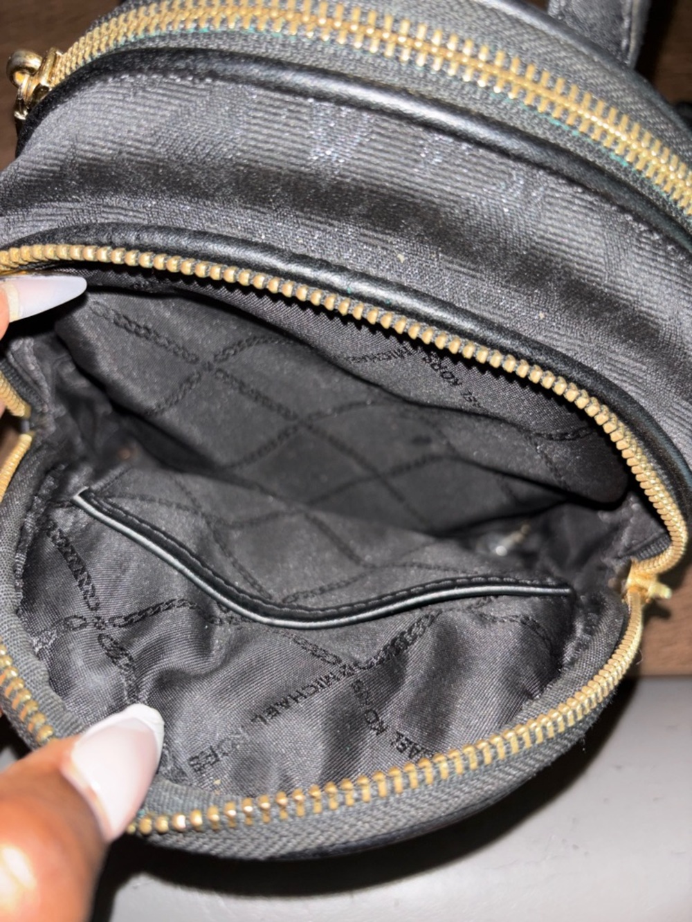 Michael Kors Black Mini Signature Backpack with Gold Hardware - Picture 4 of 4